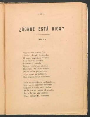 ¿Dónde está Dios? : Poema