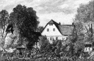 Triebischtal-Taubenheim. Niedermühle, Ansicht, Gemälde, um 1920/30 (in der Sparmannmühle Grumbach)