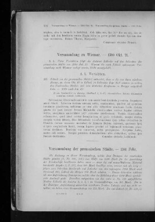 Versammlung der preussischen Städte. - 1381 Febr.