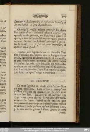 De L' Ellipse.