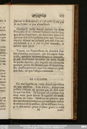 De L' Ellipse.