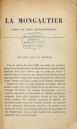 La Mongautier : Roman des temps révolutionnaires