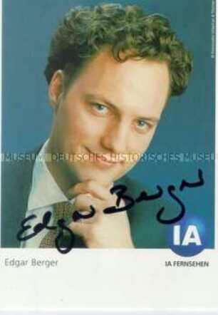 Autogrammkarte von Edgar Berger (IA Fernsehen)