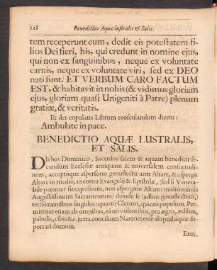 Benedictio Aquae Lustralis, Et Salis