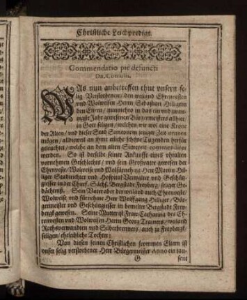 [Personalia] Commendatio piè defuncti Dn. Consulis.