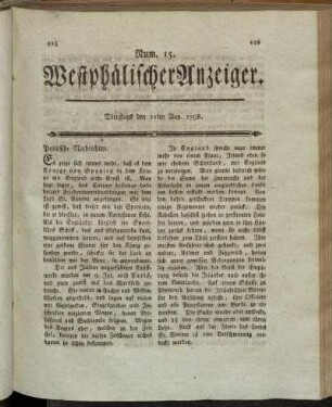 Num. 15. Dienstags den 21ten Aug. 1798. - Num. 24. Freytags den 21ten Aug. 1798.