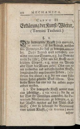 Caput II. Erklärung der Kunst-Wörter, (Termini Technici.)