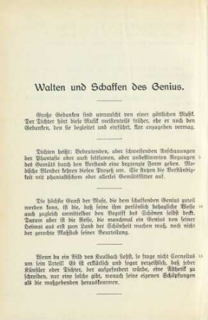 Walten und Schaffen des Genius