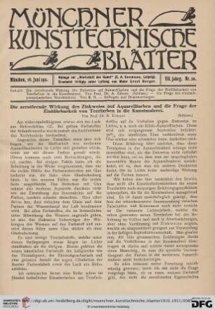7: Die zerstörende Wirkung des Zinkweiss auf Aquarellfarben und die Frage der Einführbarkeit von Teerfarben in die Kunstmalerei, [3]