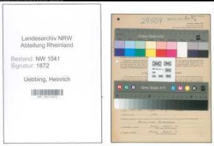 Entnazifizierung Heinrich Uebbing , geb. 04.11.1896 (Elektromonteur)