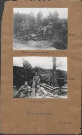 Artillerie in gedeckter Stellung, (schwere Feldhaubitze)