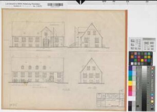 Velen (Velen) Postamt Ansichten 1962 1 : 100 43 x 54 Zeichnung Oberpostdirektion Münster