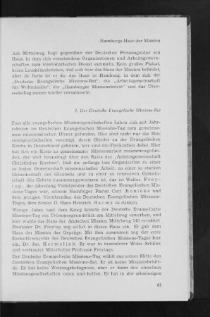 1. Der Deutsche Evangelische Missions-Rat