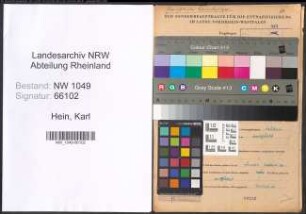 Entnazifizierung Karl Hein , geb. 03.05.1892 (Landwirt)