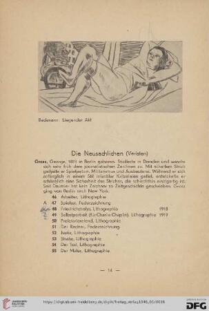 Die Neusachlichen (Veristen) (Nr. 46-72)