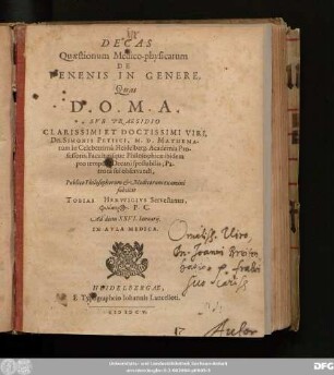 Decas Quaestionum Medico-physicarum De Venenis In Genere