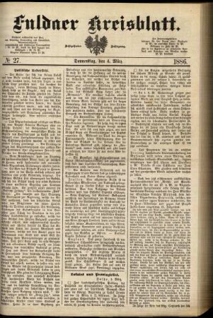 Ausgabe vom Donnerstag, den 04. März 1886.