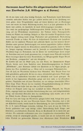 Ein altermanischer Holzfund aus Ziertheim (L.R. Dillingen a. d. Donau).