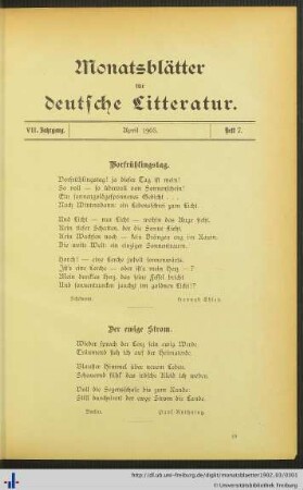 April 1903, Heft 7.