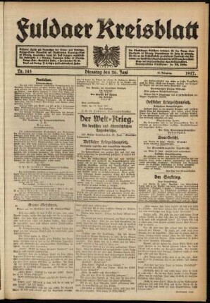 Ausgabe vom Dienstag, den 26. Juni 1917.