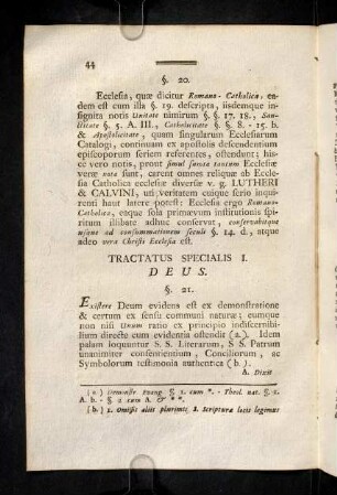 44-61, Tractatus Specialis I. Deus.