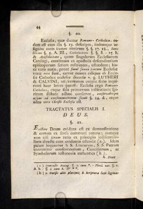 44-61, Tractatus Specialis I. Deus.