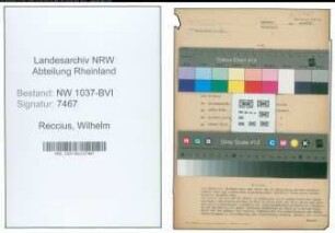 Entnazifizierung Wilhelm Reccius , geb. 04.02.1909 (Arzt)