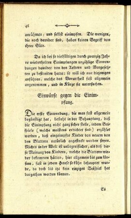 Einwürfe gegen die Einimpfung.