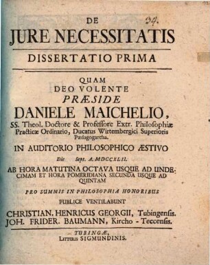 De Iure necessitatis, 1