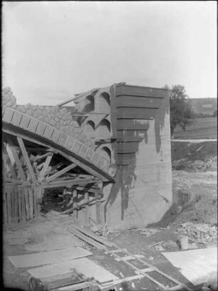 Neckarbrücke Gemmrigheim Gründung, Ansicht Brückenpfeiler
