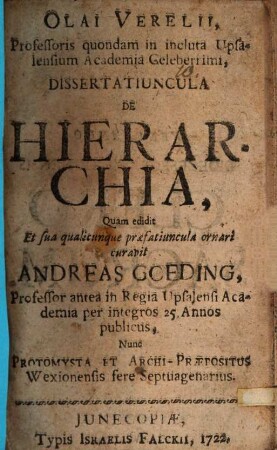 Dissertatiuncula de hierarchia