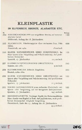 Kleinplastik (Nr. 254-288)