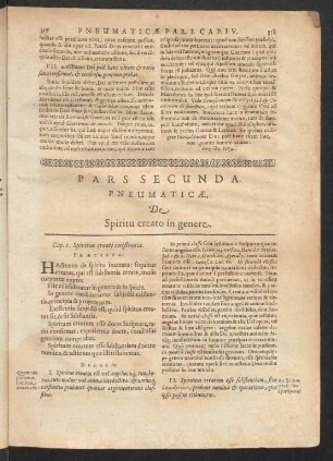 Pars Secunda Pneumaticae, De Spiritu creato in genere.