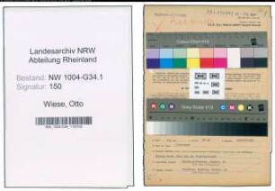 Entnazifizierung Otto Wiese , geb. 26.10.1911 (Arzt)