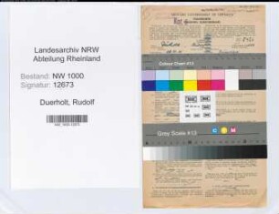 Entnazifizierung Rudolf Duerholt, geb. 28.03.1901 (Bankangest.)