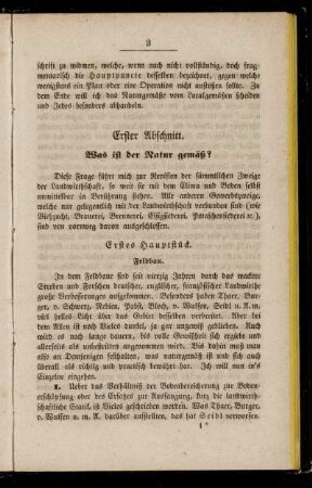 Erstes Hauptstück. Feldbau
