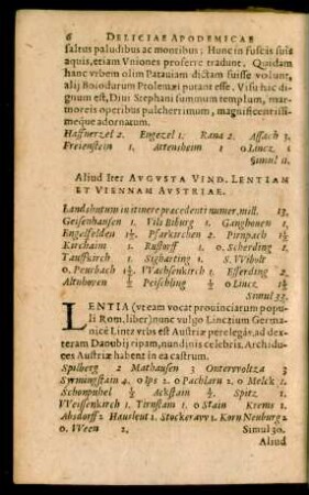 Aliud Iter Augusta Vind. Lentiam Et Viennam Austriae