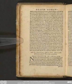 Argumenta Philippi Melanchthonis in sex P. Terentii comoedias. Argumentum In Andriam.
