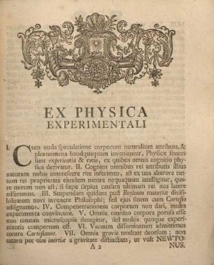 Ex physica experimentali.