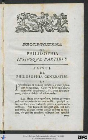 Prolegomena De Philosophia Ipsiusque Partibus.