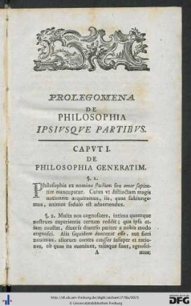 Prolegomena De Philosophia Ipsiusque Partibus.