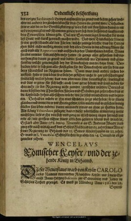 Wencelaus Römischer Keyser, und der zehende König in Behaimb