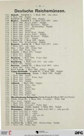 Deutsche Reichsmünzen (Nr. 1165-1274)