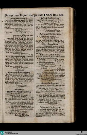 Lahrer Wochenblatt, Beilage zum Lahrer Wochenblatt