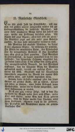 II. Natürliche Gleichheit.
