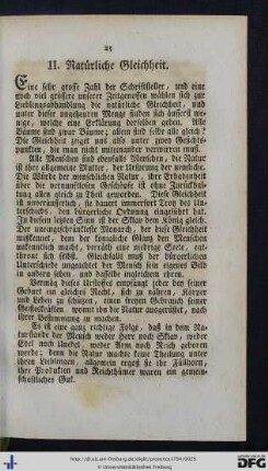 II. Natürliche Gleichheit.