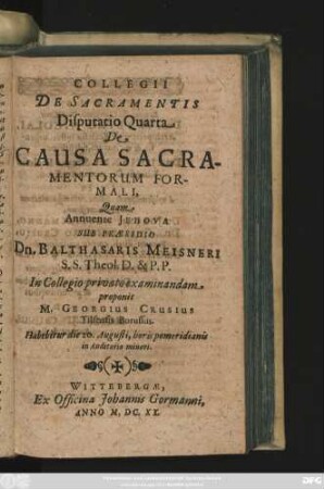 4: De Causa Sacramentorum Formali