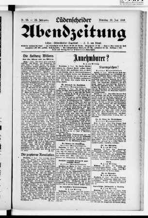Lüdenscheider Abendzeitung : früher Lüdenscheider Tageblatt