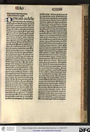 Dedicatio ecclesie solenniter inter alias solennitates ab ecclesia celebratur, et quoniam duplex est ecclesia sive templum scilicet materiale et spirituale...