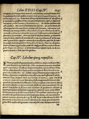 Cap. IV. Libellus ejusq[ue] requisita